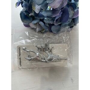 Urban Revivo Silver Tone Abstract Hair‎ Claw Clip Modernist New
